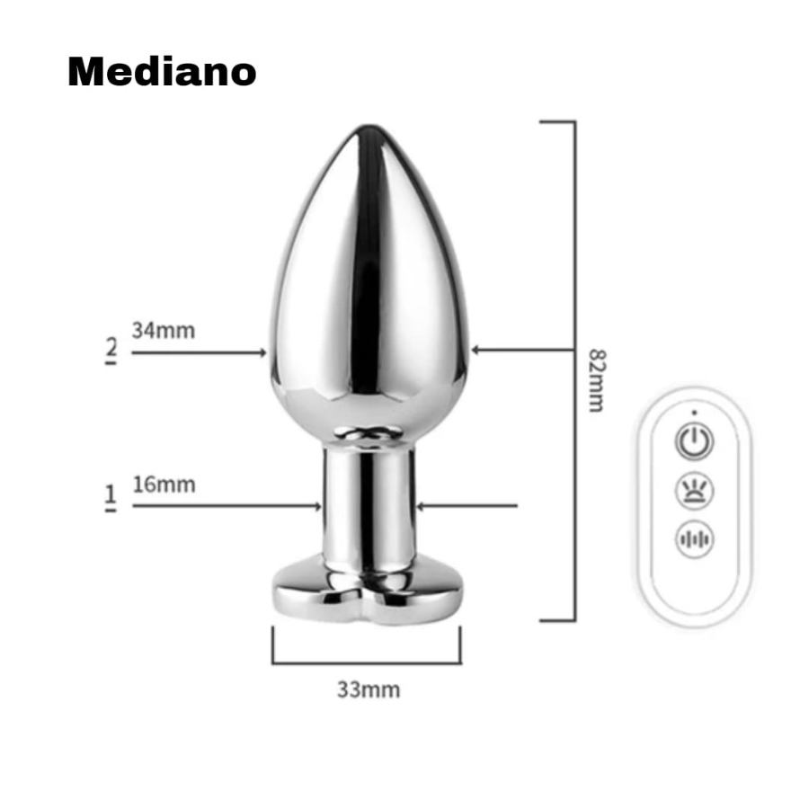 Plug Corazon con Led - MEDIANO - Vibrador con Control